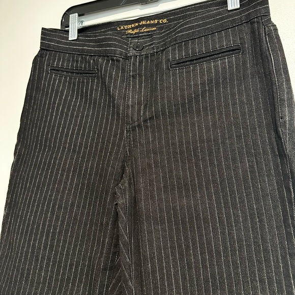 NWOT Lauren Ralph Lauren. Sz:6 PETITE. Black Pinstripe Jeans. Stretch. - Picture 6 of 11